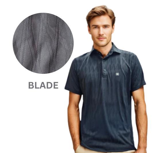 Nauticon Summer Blade Jacquard Polo T-Shirt for Men Black