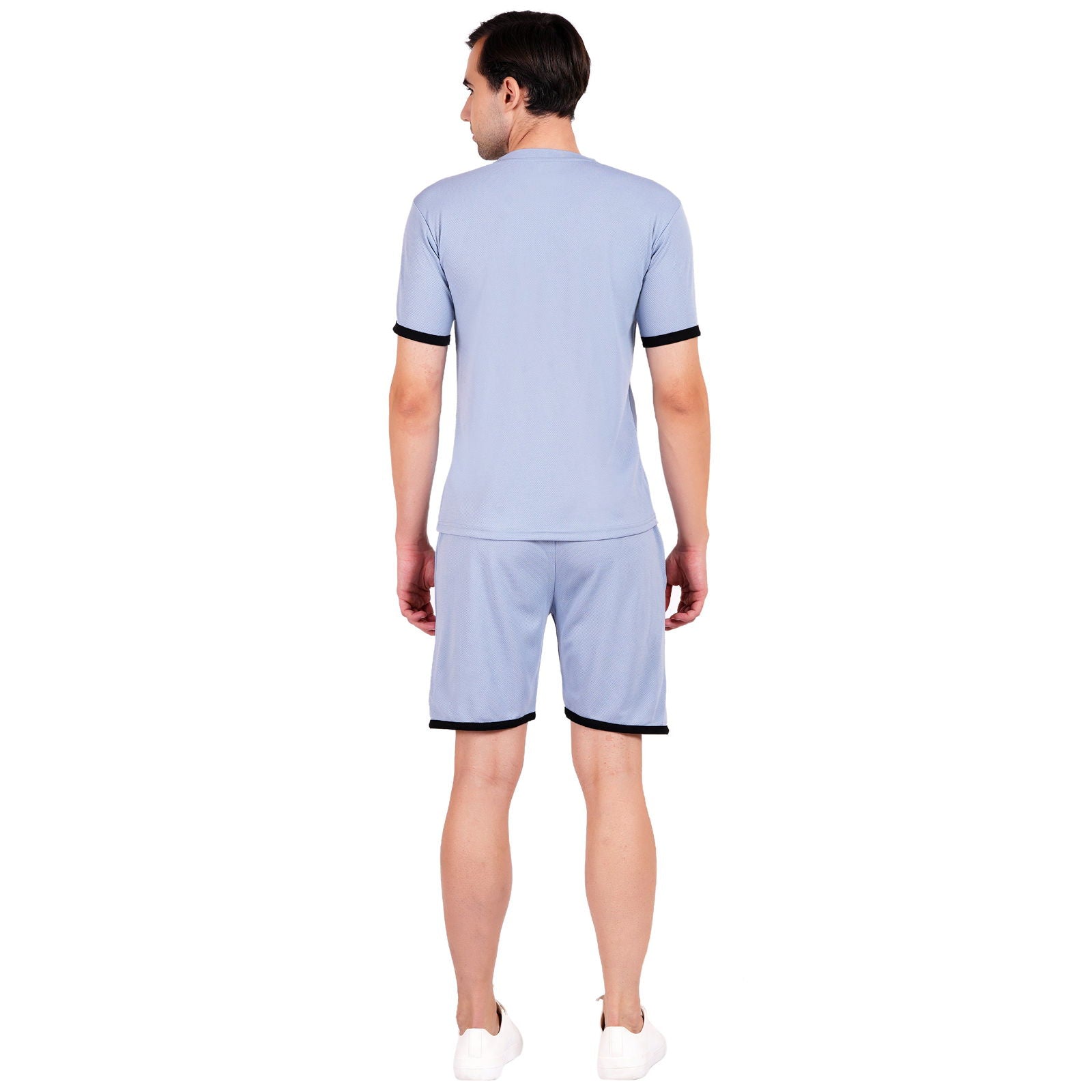 NAUTICON Men Round Neck t-Shirt and Shorts Co-Ord Set Light Blue - NAUTICON WEARABLES