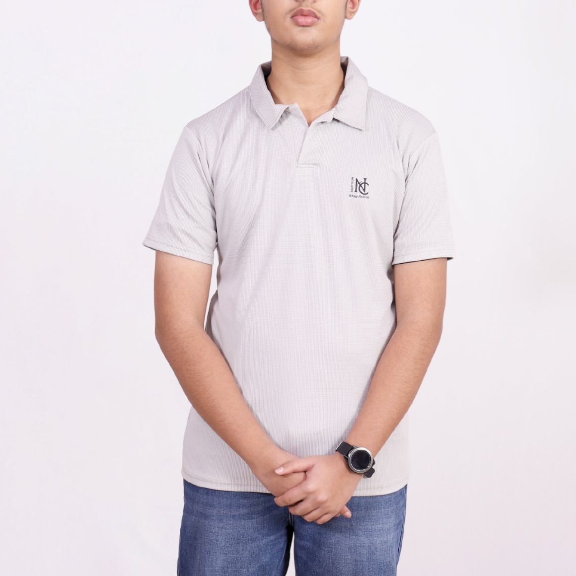 NAUTICON POLO T-SHIRT LIGHT GREY - NAUTICON WEARABLES