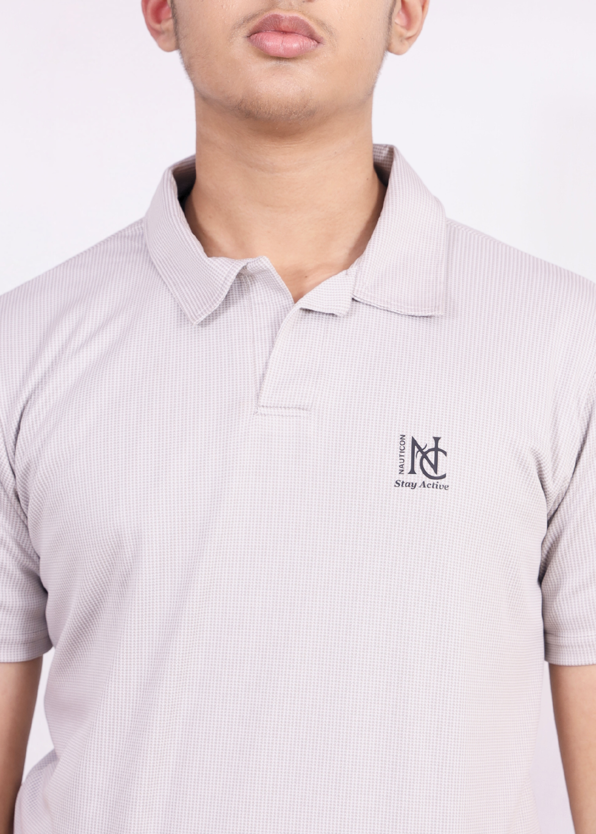 NAUTICON POLO T-SHIRT LIGHT GREY - NAUTICON WEARABLES