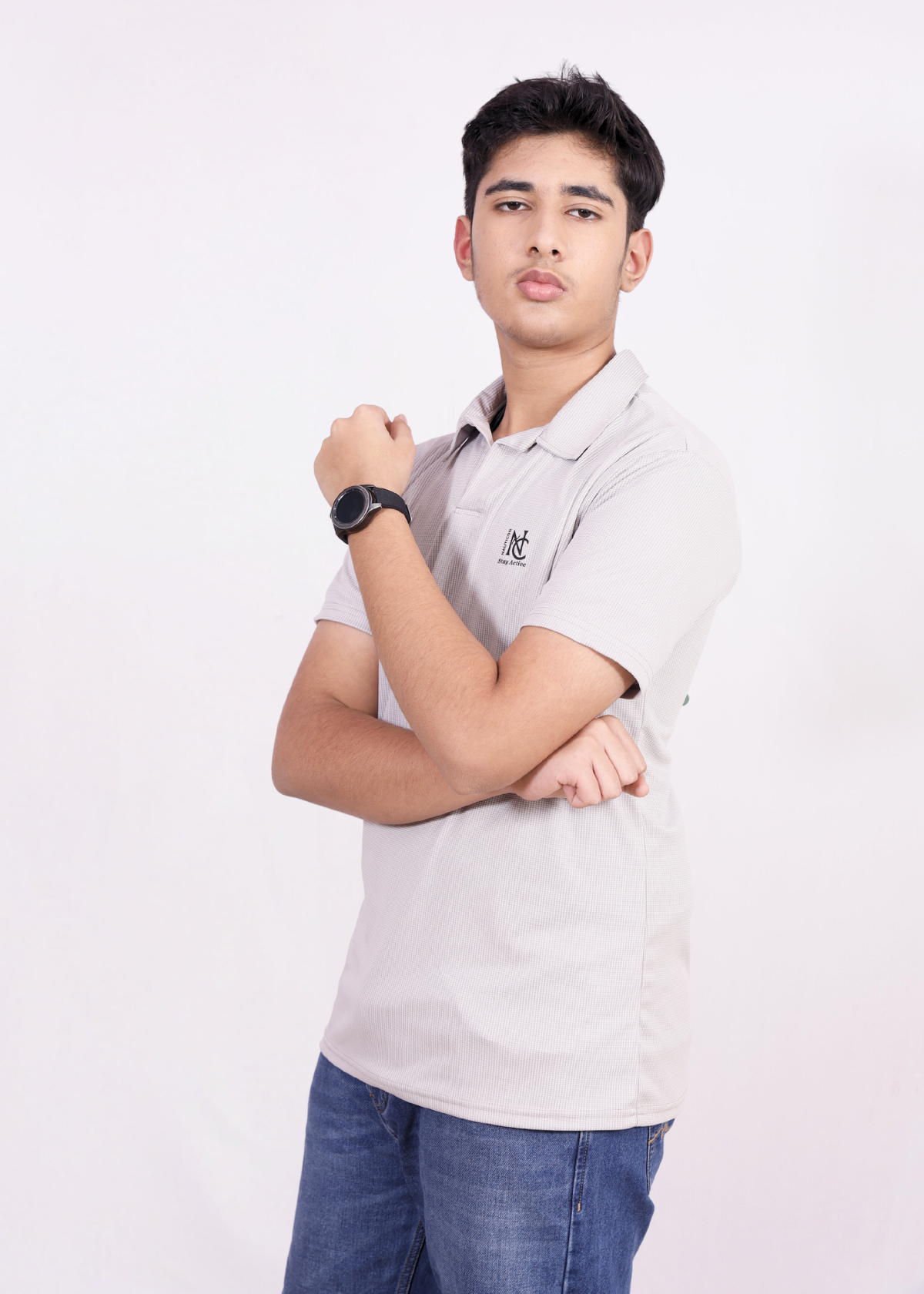 NAUTICON POLO T-SHIRT LIGHT GREY - NAUTICON WEARABLES