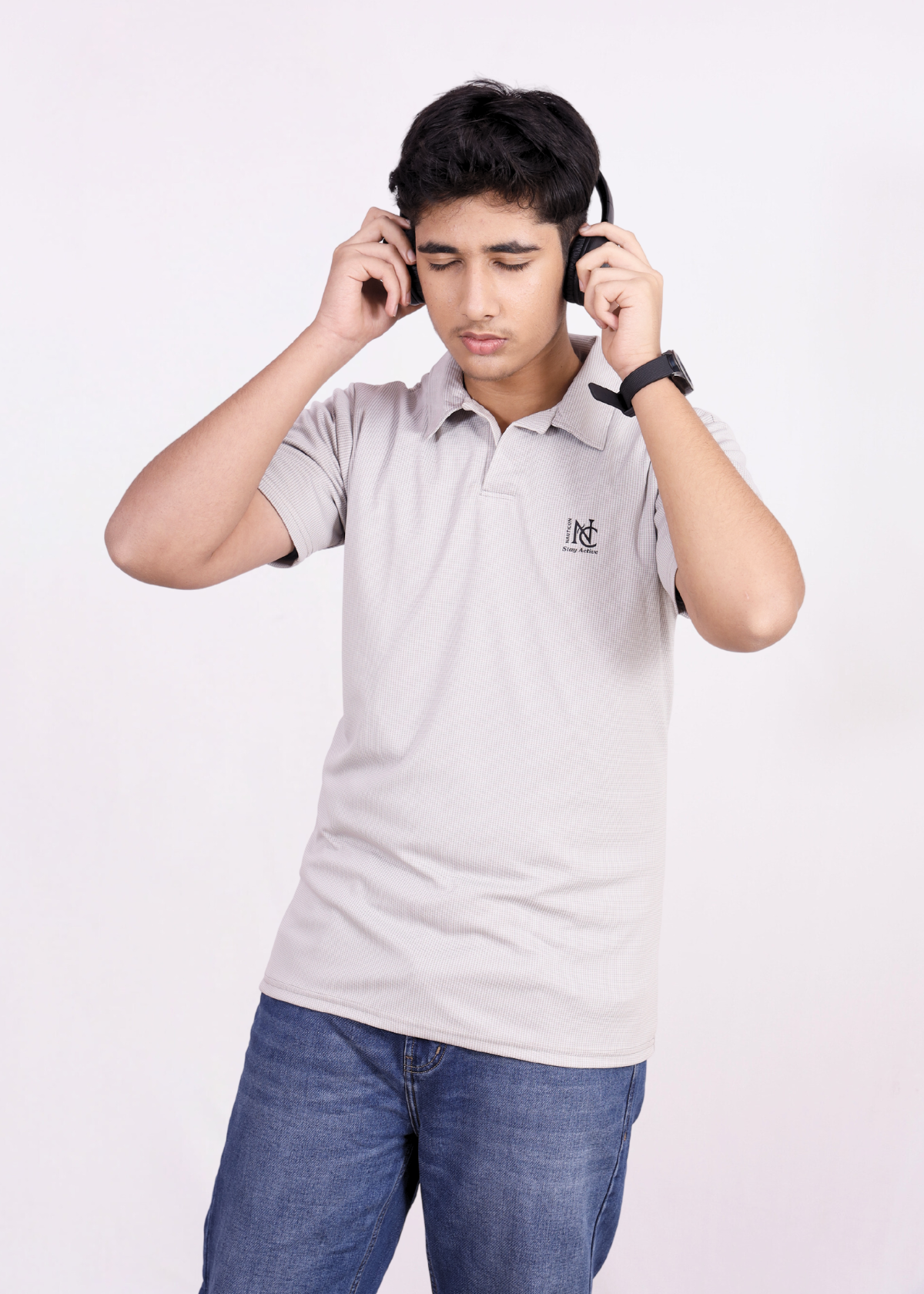 NAUTICON POLO T-SHIRT LIGHT GREY - NAUTICON WEARABLES