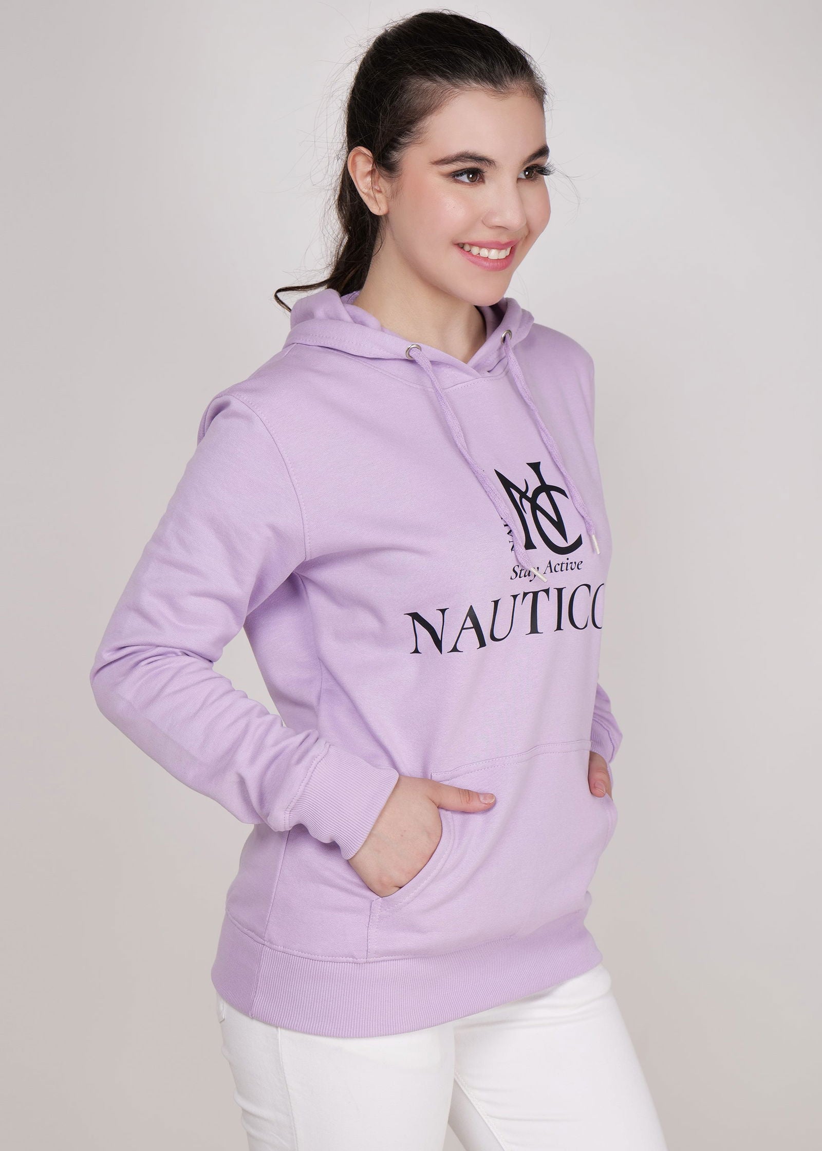 Women Winter Wear Stylish Hoodie Lavender - NAUTICON WEARABLES