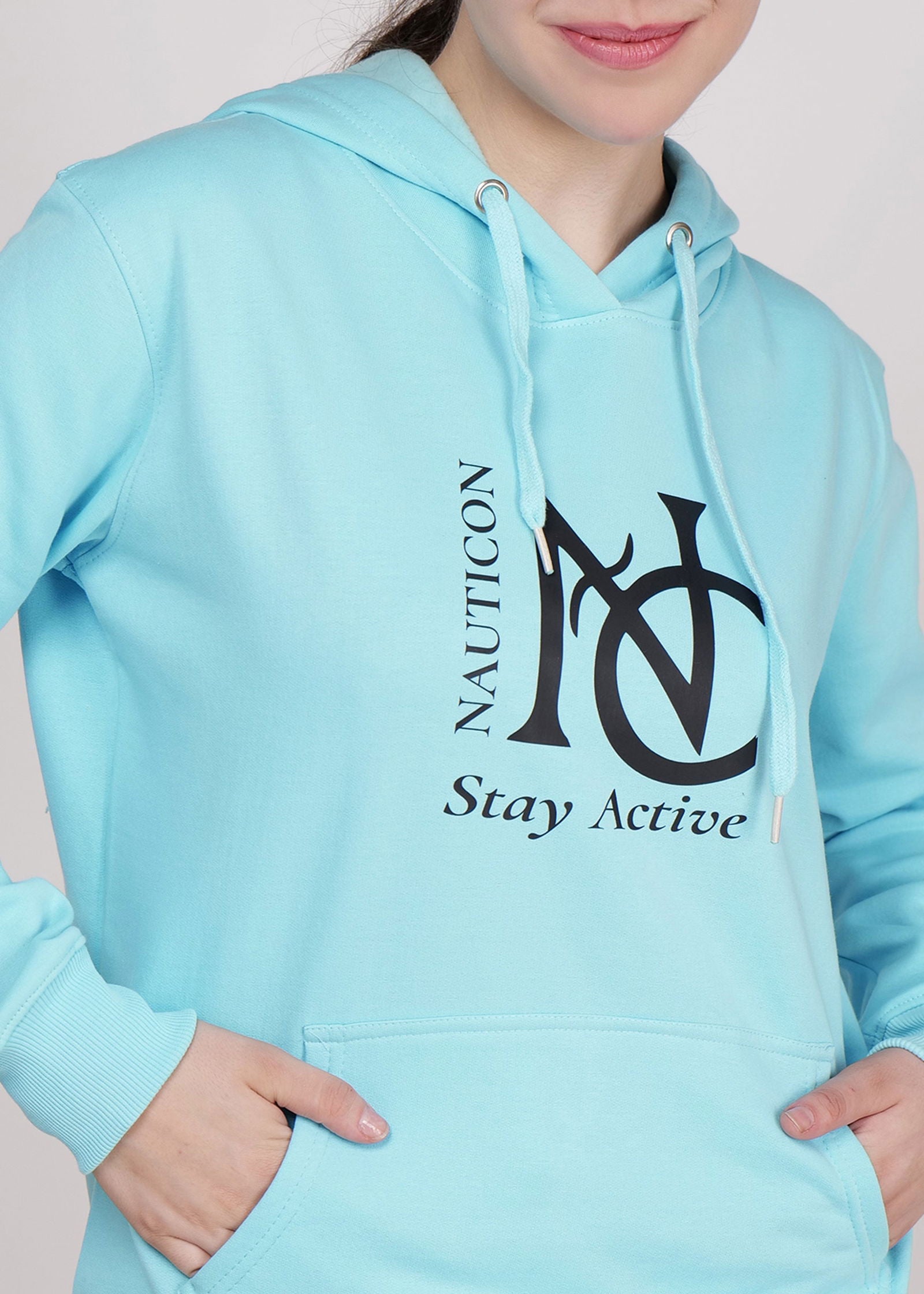 Women Winter Wear Stylish Hoodie Sky Blue - NAUTICON WEARABLES