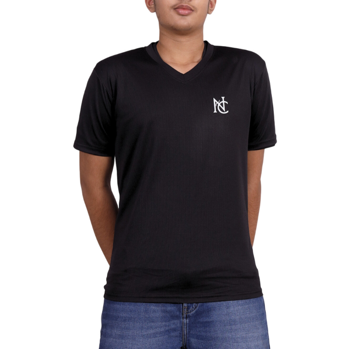 NAUTICON Premium Polyester V- Neck Black