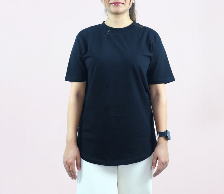 Nauticon Effortlessly Stylish Women’s Cotton Printed T-Shirts/Black