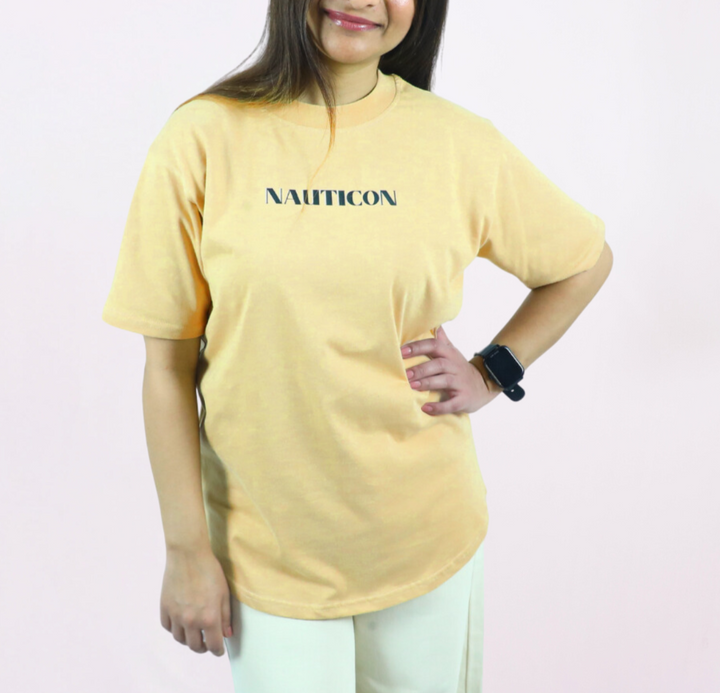 Nauticon Effortlessly Stylish Women’s Cotton Printed T-Shirts/Beige