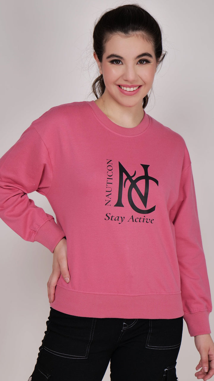 Women Sweatshirt Matte Pink