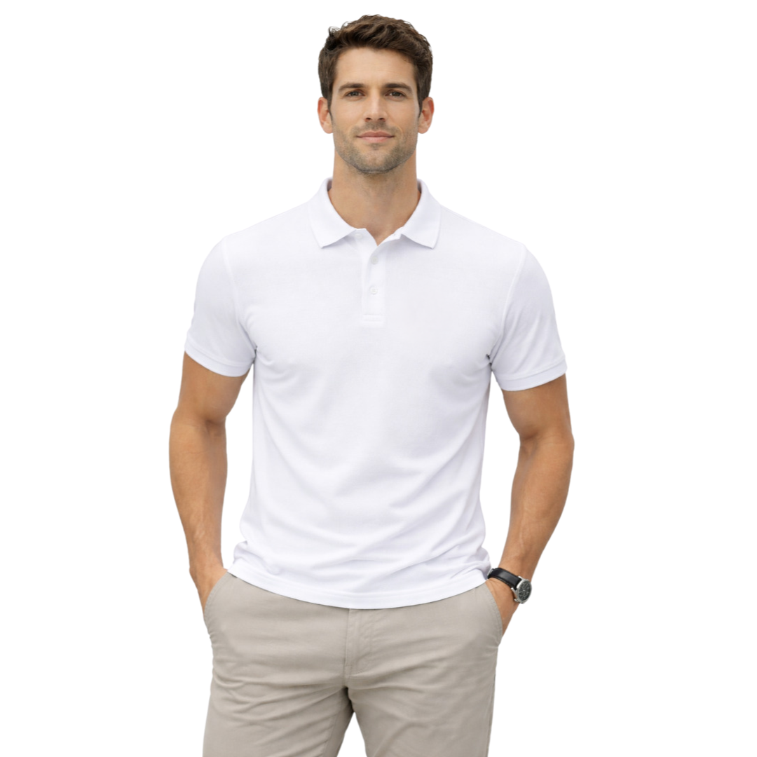 Premium Corporate Polo T-Shirt - White - WORK MAX