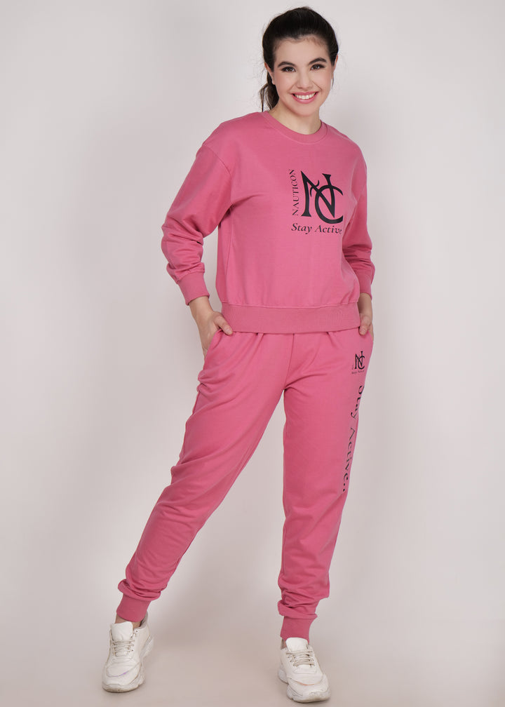 WOMEN WINTER WEAR CO-ORD SET MATTE PINK