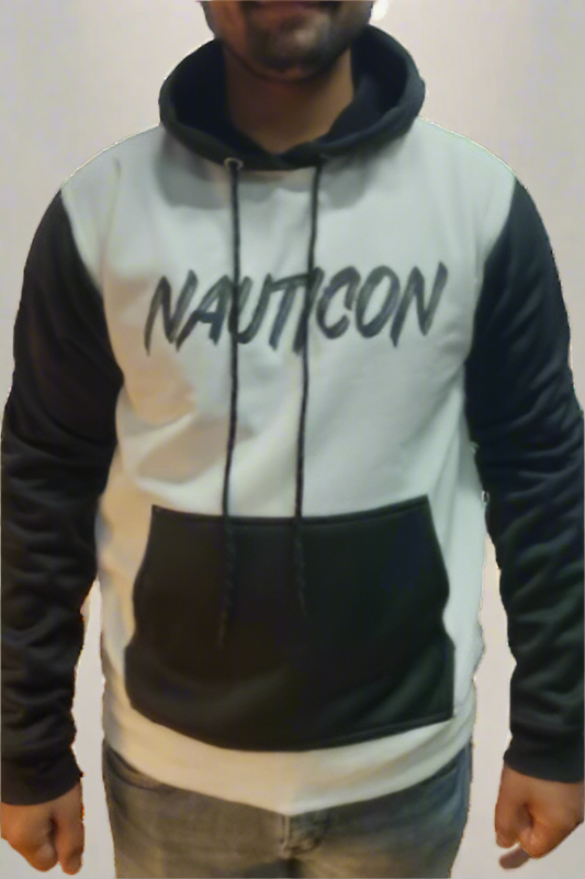 Nauticon Latest Hoodie for men White With Black