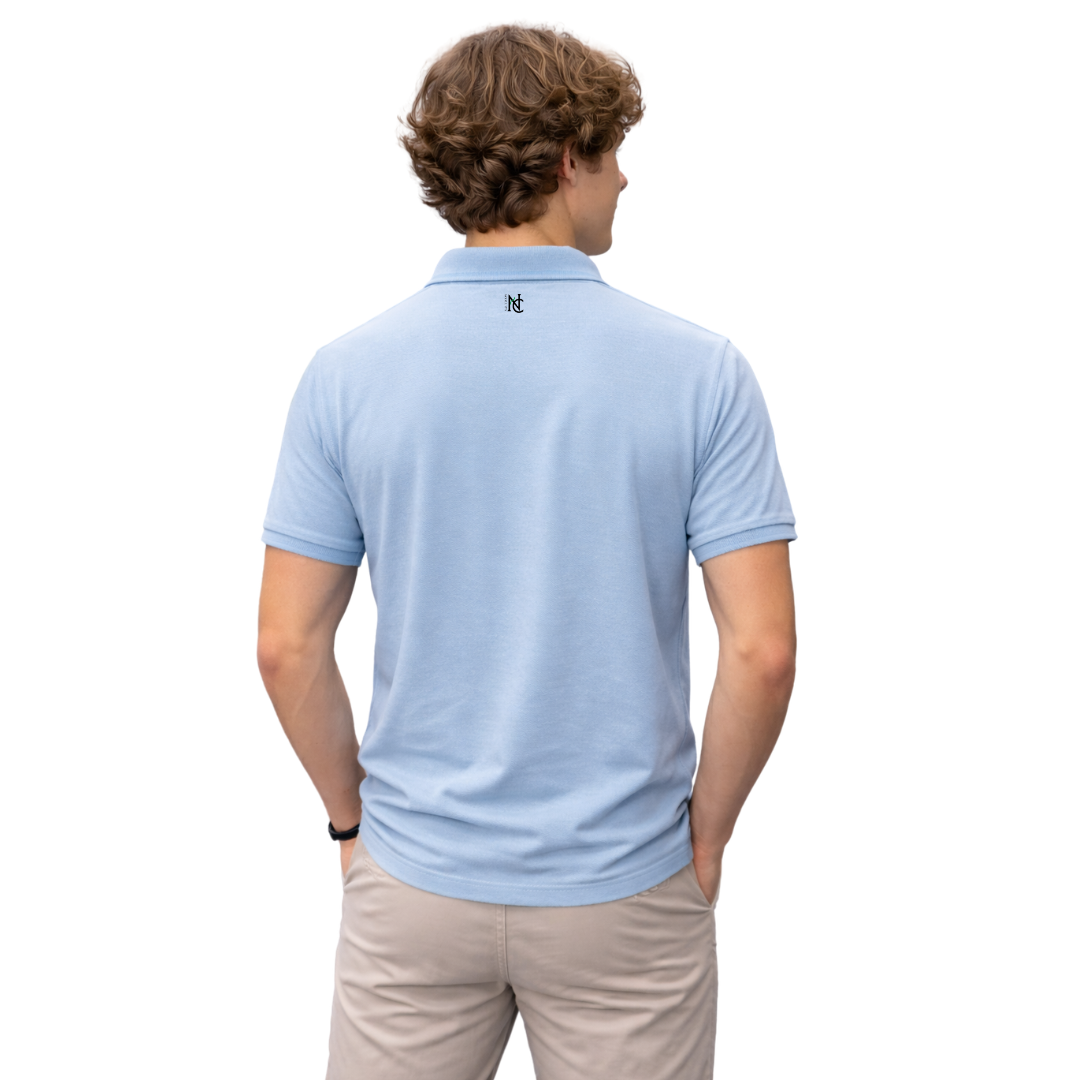 Sky Melange Premium  Polo T-Shirt