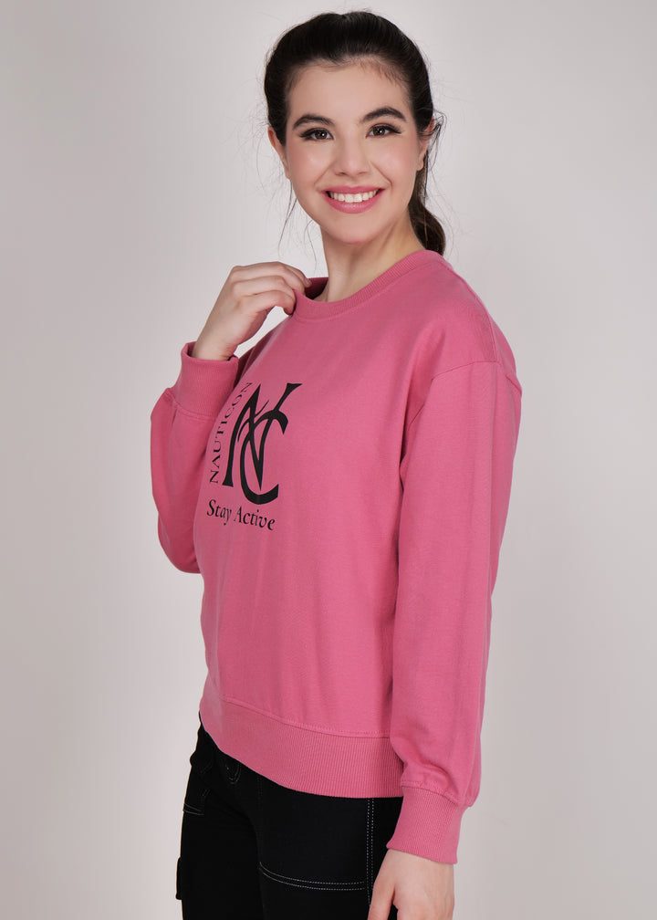 Women Sweatshirt Matte Pink