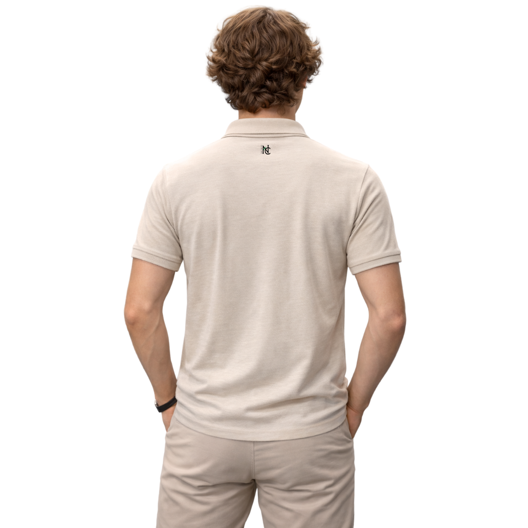 Beige Melange Premium  Polo T-Shirt