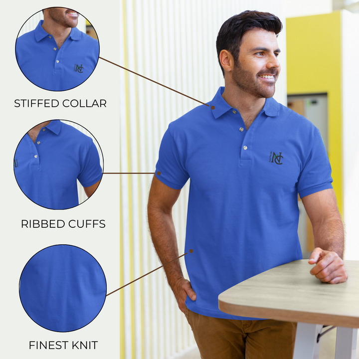 Nauticon Men’s Active & Casual Wear Solid Plain Cotton Polo T-Shirts/Blue