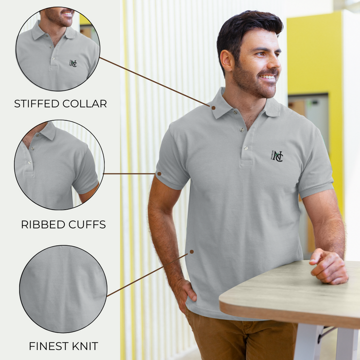 Nauticon Men’s Active & Casual Wear Solid Plain Cotton Polo T-Shirts/Grey