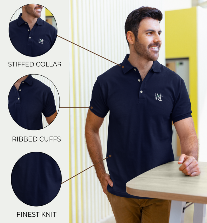 Nauticon Men’s Active & Casual Wear Solid Plain Cotton Polo T-Shirts/Navy Blue