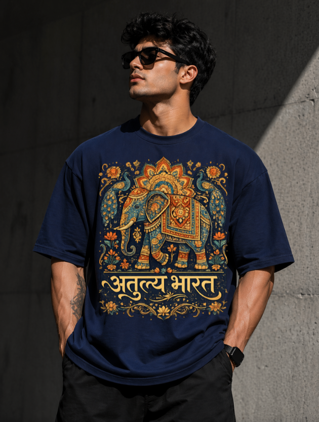 MOVE AT BHARAT OVERSIZED - NAVY BLUE