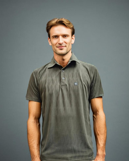 Nauticon Summer Blade Jacquard Polo T-Shirt for Men – Camel