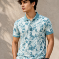 MOVE PRINTED POLO AQUA