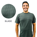 Nauticon Summer Blade Jacquard Crew Neck T-Shirt for Men – 100% Poly, Olive