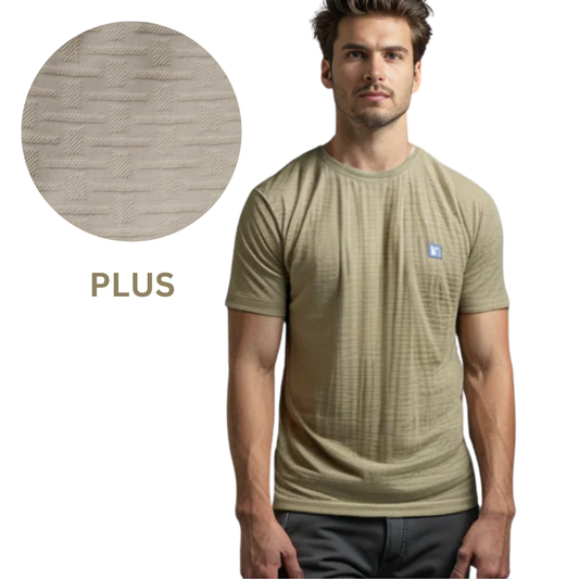 Nauticon Summer Plus Jacquard Crew Neck T-Shirt For Men 100 Poly/Tan