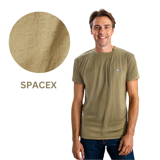 Nauticon Summer Jacquard Crew Neck T-Shirt For Men 100 Poly/Spacex Khaki
