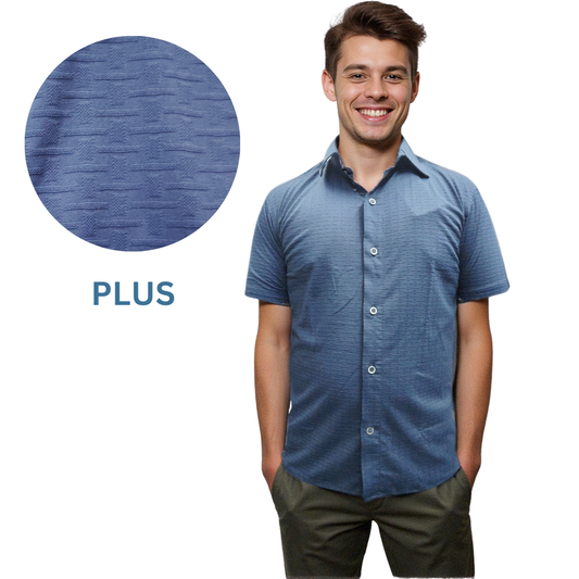 Nauticon Summer Jacquard Shirt for Men | Navy Poly/Plus | Lightweight & Stylish