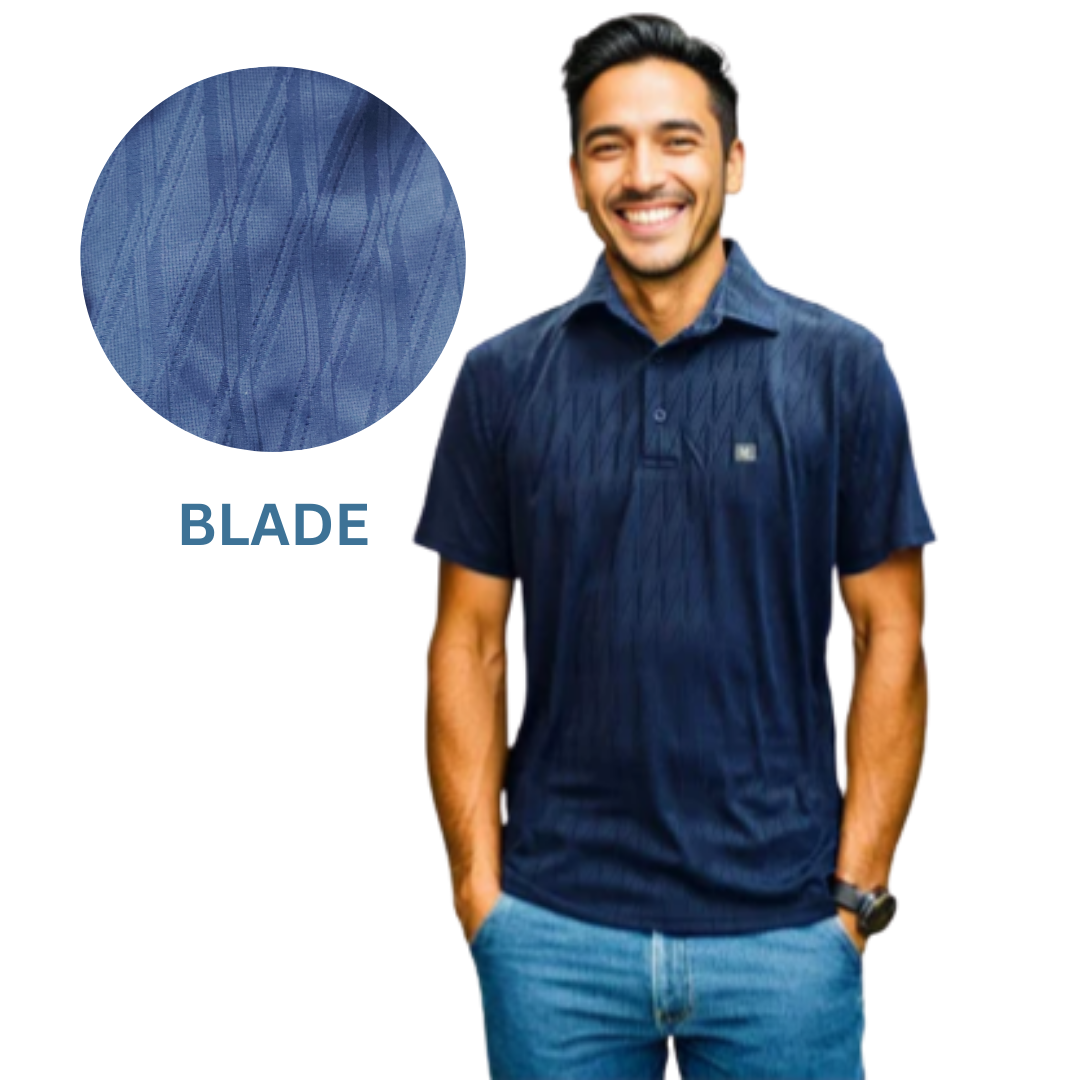 Nauticon Summer Blade Jacquard Polo T-Shirt for Men – Navy