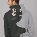 Men's Custom Hoodie POD Full Print Design TWO CATS (Front & Back)