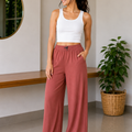 WOMEN JACQUARD PALAZZO - MAROON