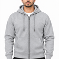 NAUTICON PREMIUM ZIPPER HOODIE MEN IN LIGHT GREY MELANGE