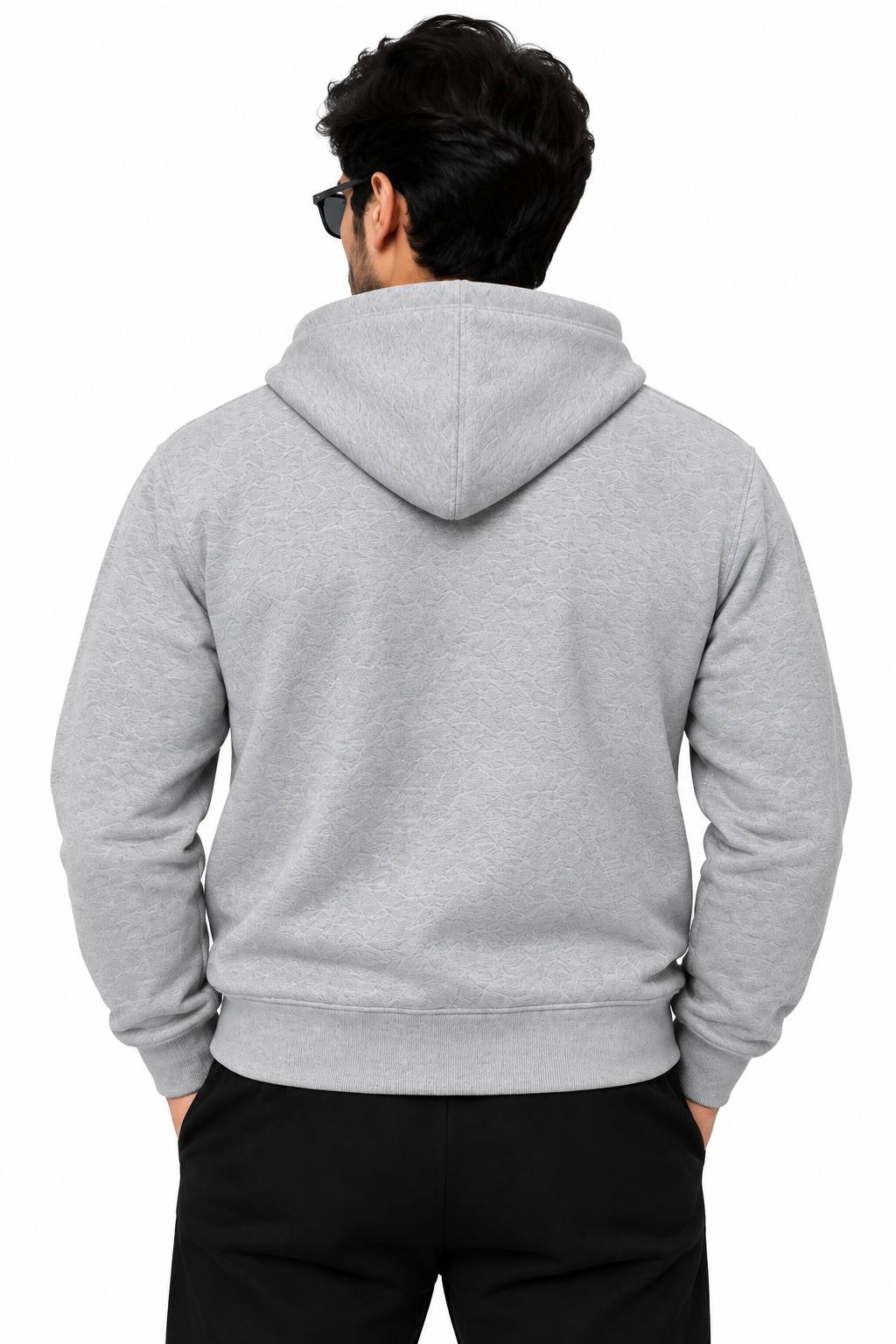 NAUTICON PREMIUM ZIPPER HOODIE MEN IN LIGHT GREY MELANGE