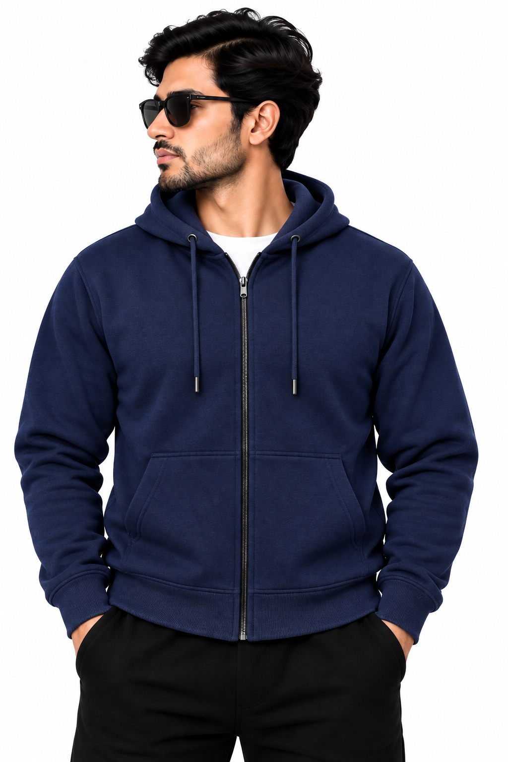 NAUTICON PREMIUM ZIPPER HOODIE MEN IN NAVY