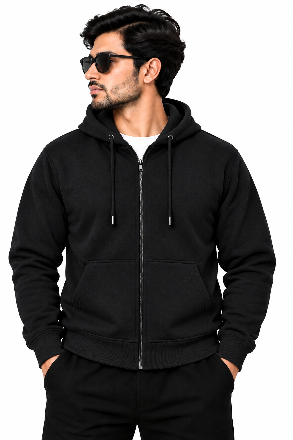 NAUTICON PREMIUM ZIPPER HOODIE MEN IN BLACK