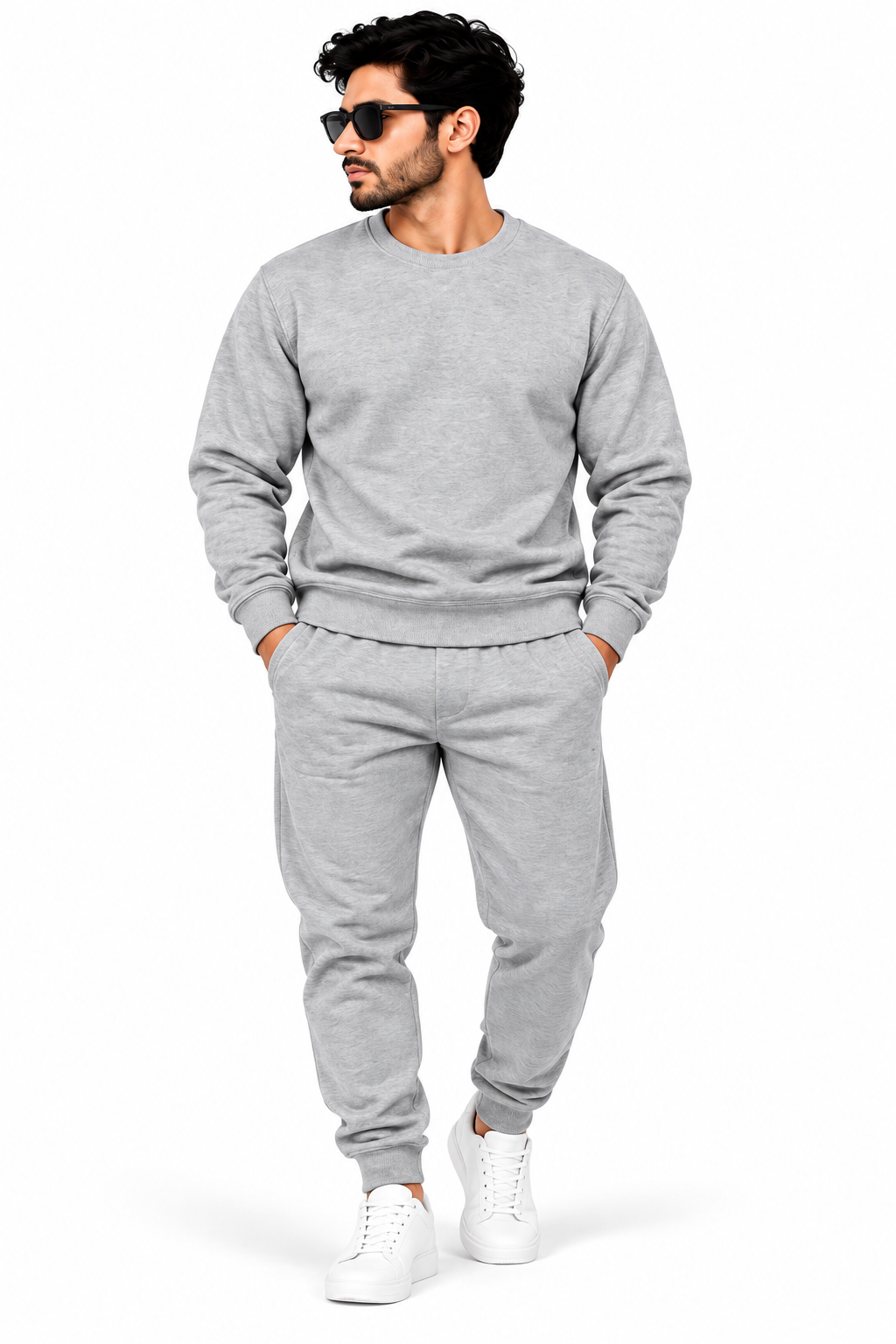 NAUTICON PREMIUM WINTER CO-ORD SET MEN IN LIGHT GREY MELANGE