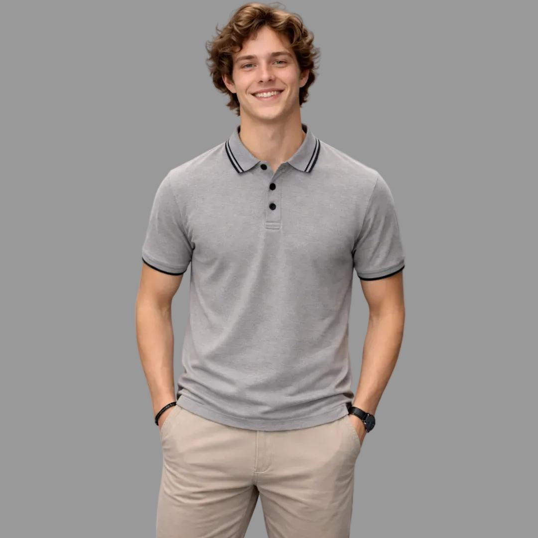 MOVE EXEC POLO GREY MELANGE - NAUTICON