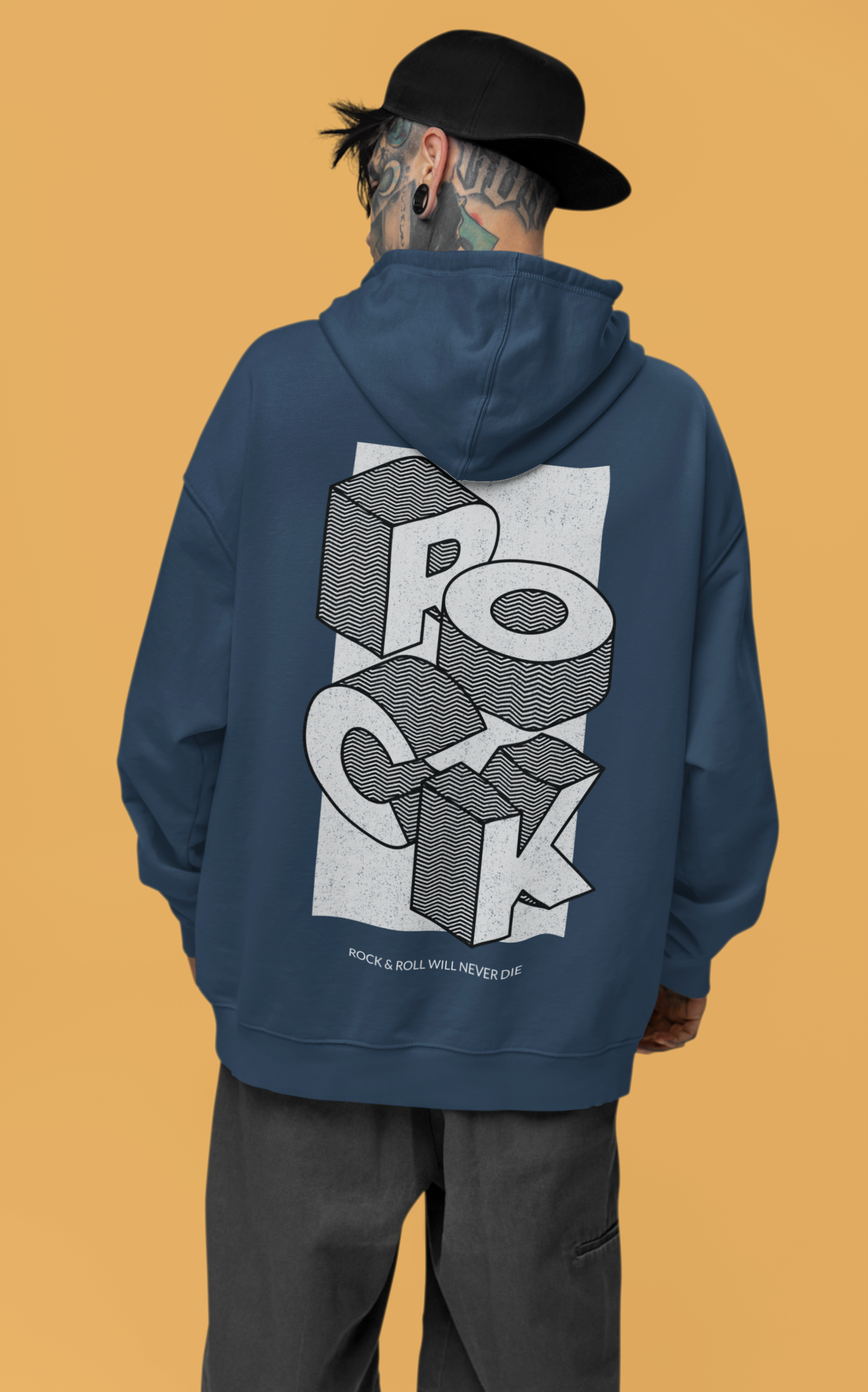 Men's Oversized Custom Hoodie in Cloud Burst Color - NAUTICON WEARABLES