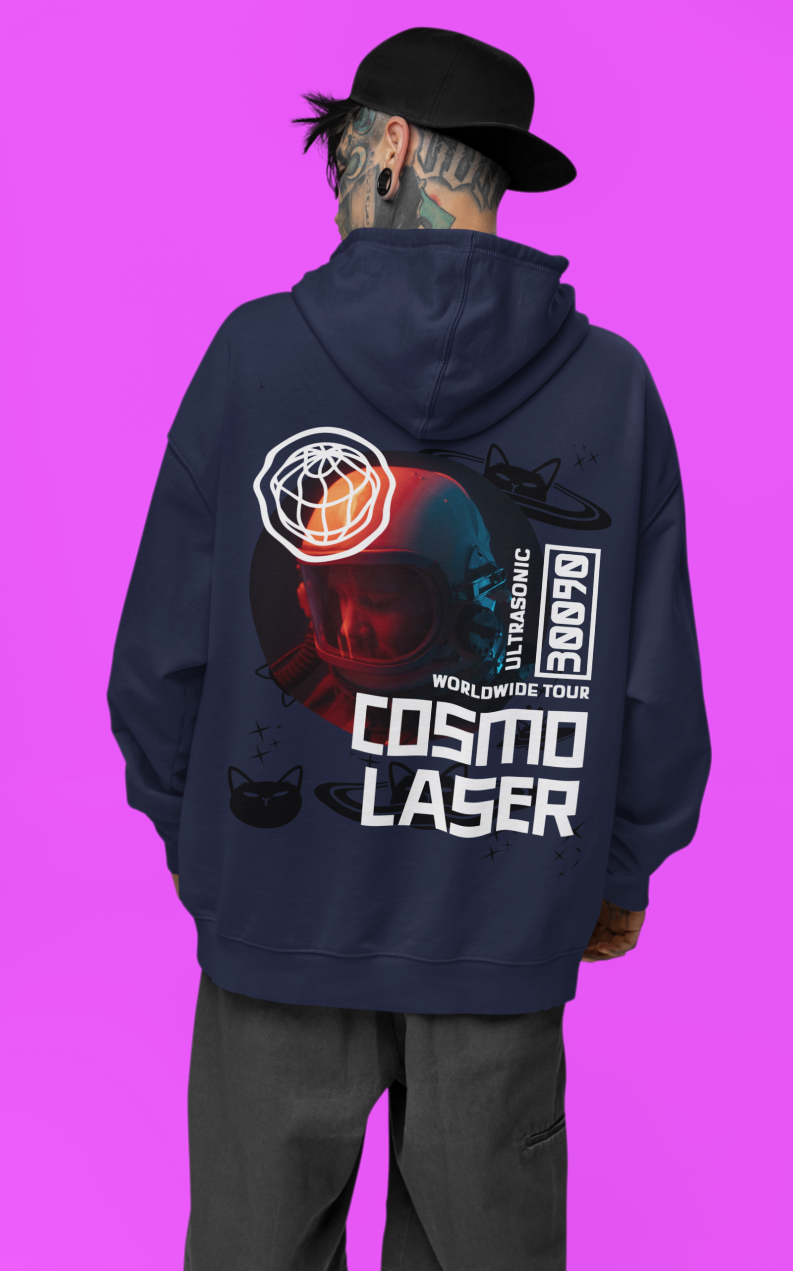 Men's Oversized Custom Hoodie in Mirage Color - NAUTICON WEARABLES