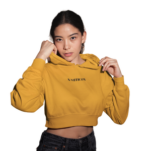 Women Cozy Crop Hoodies for Winter Radiant Mustard