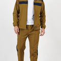 NAUTICON Chest Panel Tracksuit Set for Men Khaki & Navy - NAUTICON WEARABLES