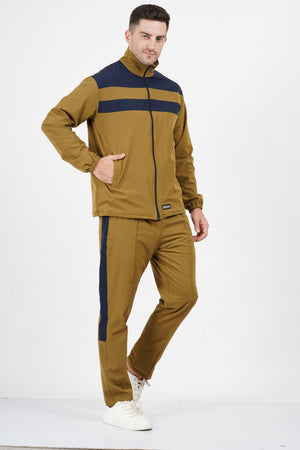 NAUTICON Chest Panel Tracksuit Set for Men Khaki & Navy - NAUTICON WEARABLES