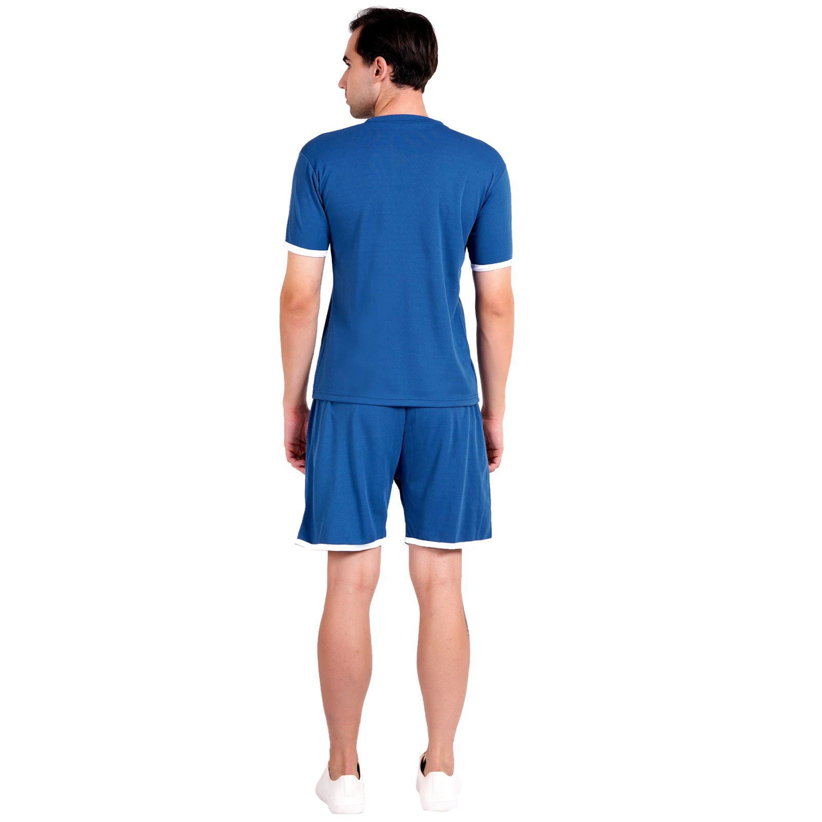 NAUTICON Men Round Neck t-Shirt and Shorts Co-Ord Set Blue - NAUTICON