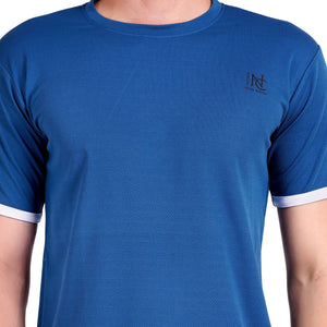 NAUTICON Men Round Neck t-Shirt and Shorts Co-Ord Set Blue - NAUTICON
