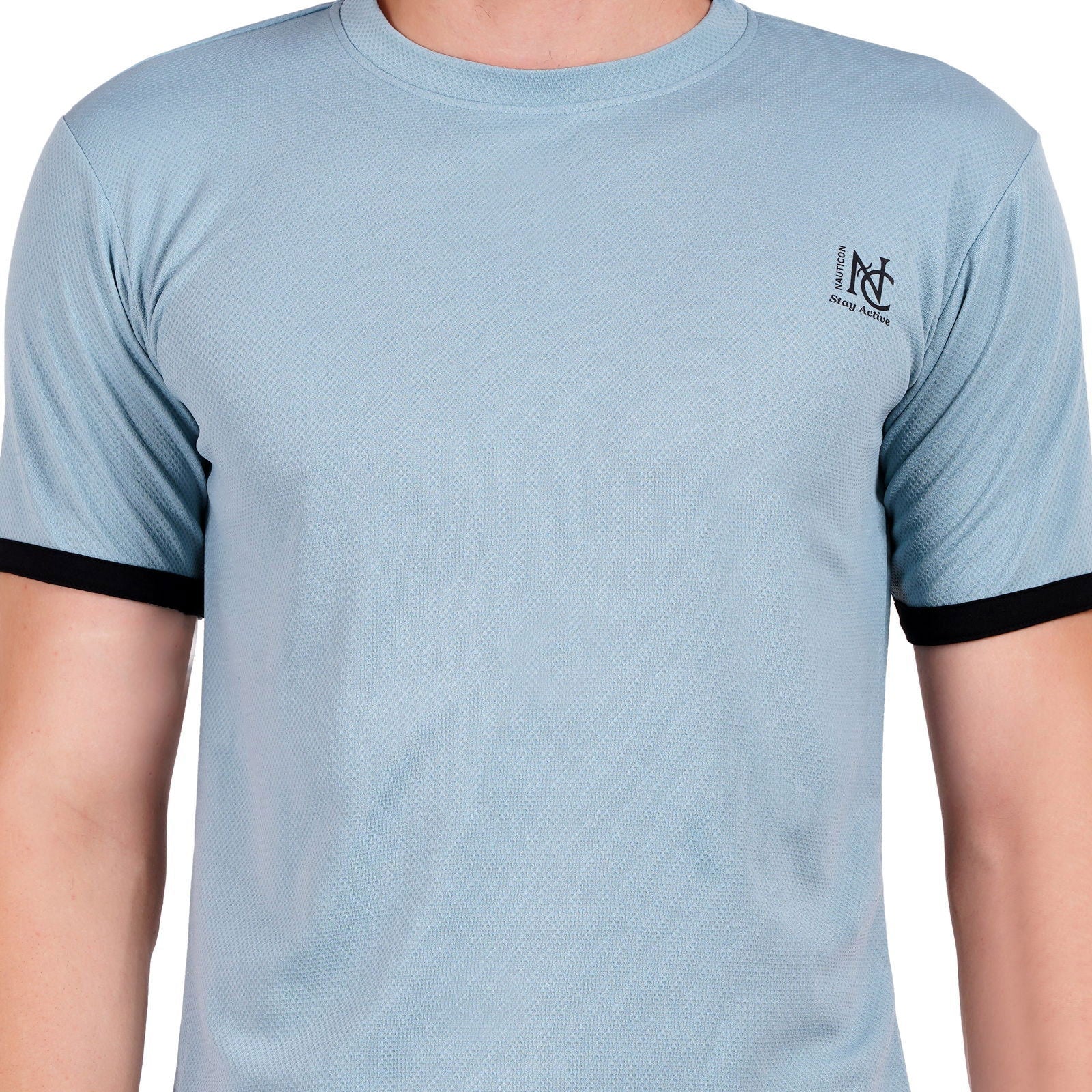 NAUTICON Men Round Neck t-Shirt and Shorts Co-Ord Set Sea Green - NAUTICON