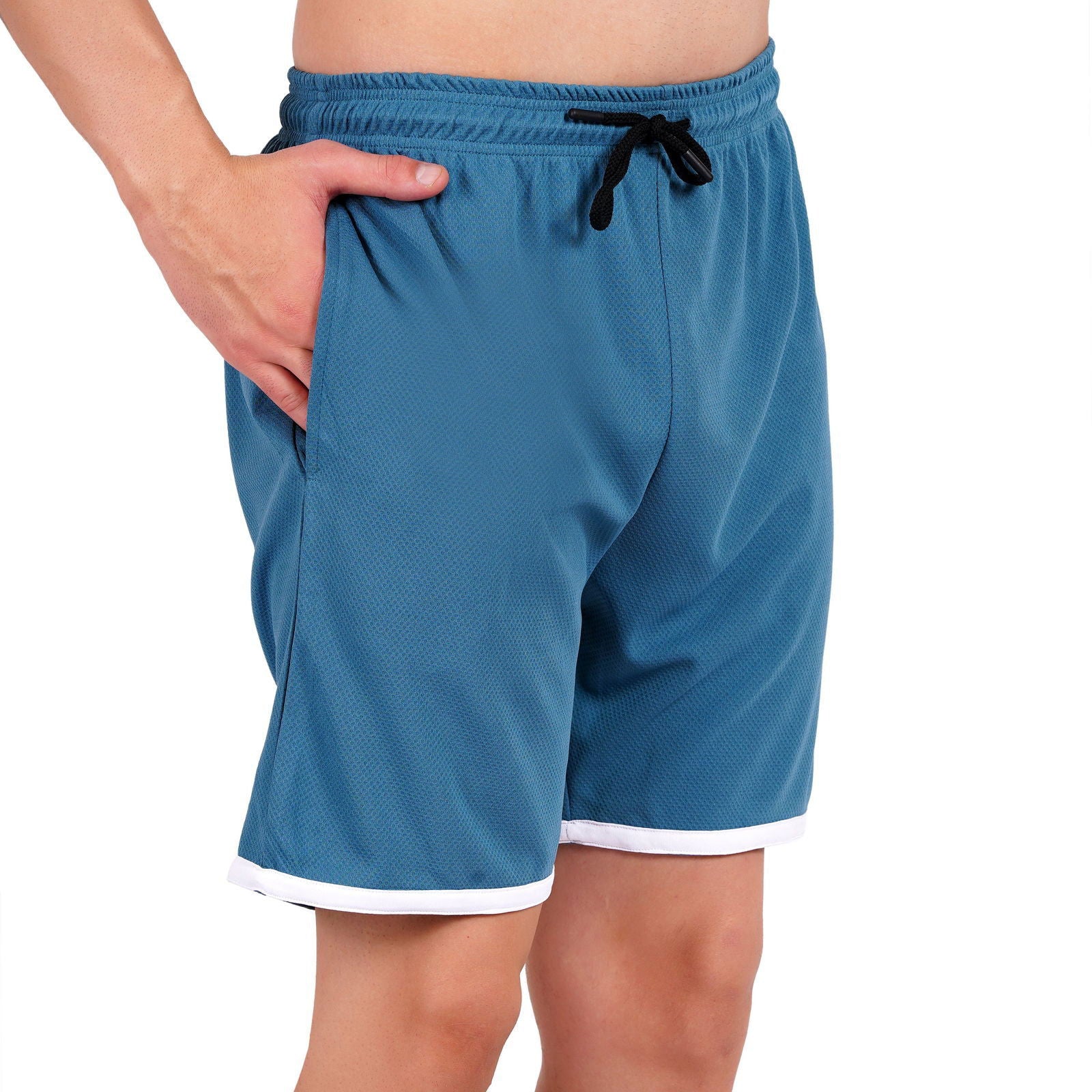 NAUTICON Men Round Neck t-Shirt and Shorts Co-Ord Set Teal Blue - NAUTICON