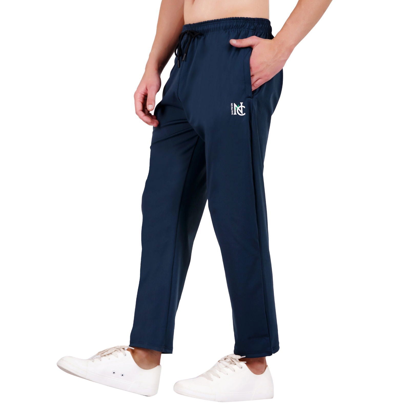 NAUTICON Men Teal Blue Solid Regular Fit Lower - NAUTICON