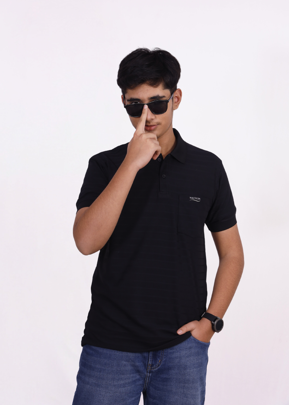 NAUTICON POLO T-SHIRT BLACK - NAUTICON