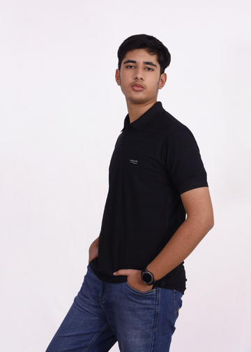 NAUTICON POLO T-SHIRT BLACK - NAUTICON WEARABLES