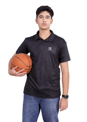 NAUTICON POLO T-SHIRT BLACK DOTED - NAUTICON